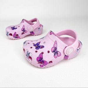 CROCS Kids' Classic Butterfly Clog Baby Size 4 Pink Purple ECU